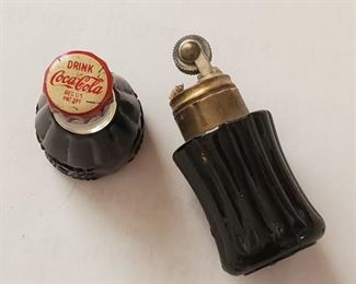 Vintage Coca-Cola bottle cigarette lighter (detail)...