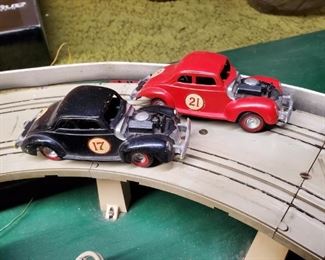 Vintage slot cars w/track (detail)...