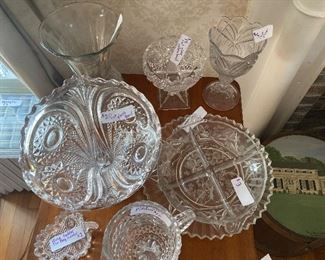 Nice cut glass pieces. More cut glass in the barn
