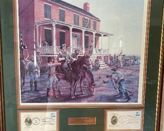Signed, numbered, matted, framed, and certificated Civil War art by Rick Reeves, Dale Gallon  and Bill Groff
This one is Bill Groff original