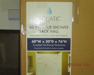 Tub shower back wall