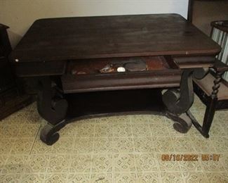 Old library table (has broken foot but it is in drawer)