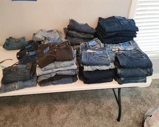Tons of jeans, men's and womens.