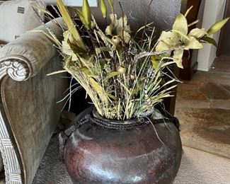 Big pot with flower arrangement