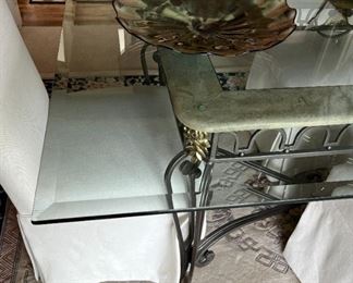 Close up of table leg