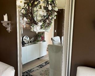 Large mirror in silver frame
