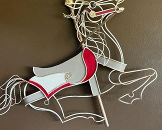 Curtis Jere carousel horse metal wall sculpture