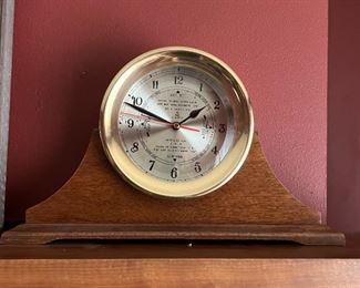 Bell Clock Co "Tide & Time" clock in mahogany stand