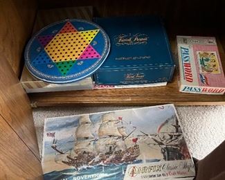 A few games and a ship's model by AirFix