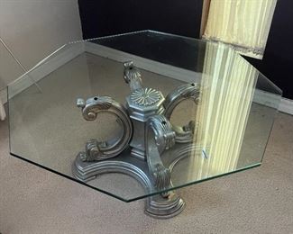Heavy glass coffee table