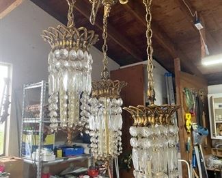 Another chandelier with crystal shades - 3 tier