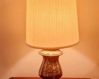 Pair of brass duck lamps