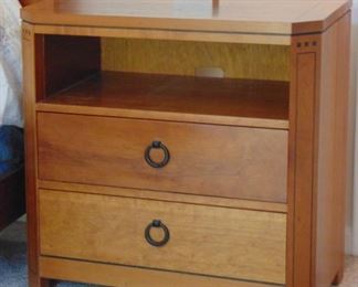 One of a pair of Stickley 2-drawer nightstands