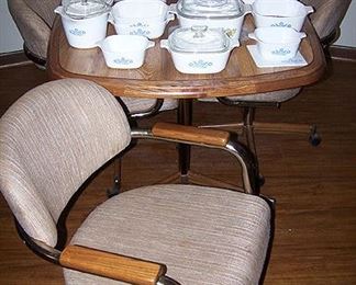 Kitchen table and chairs, Corning ware