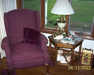 Wing Back chair, lamp table