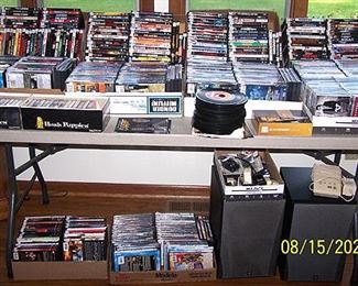 DVD's, CD's, Cassettes, 45's, 33 albums (not pictured)