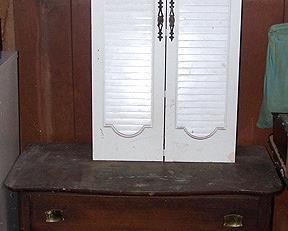 Commode and white cabinet