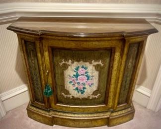 Low cabinet with hand-painted design