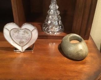 Decor in entertainment center in living room