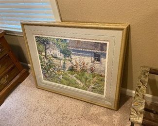 Lots of framed, under glass, pictures