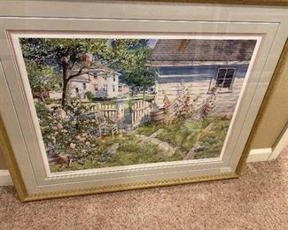 Lots of framed, under glass, pictures