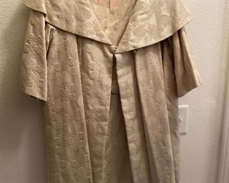 Vintage dress with coat - master bathroom closet