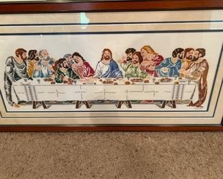 This is gorgeous - completely done by hand - then matted & framed under glass.