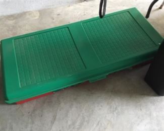 Plastic container in garage