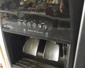 Whirlpool side by side refrigerator freezer- Garage - ice & water in door