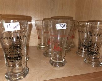 vintage National Premium and National Bohemian glassware