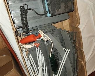 vintage race car tracks and transformer