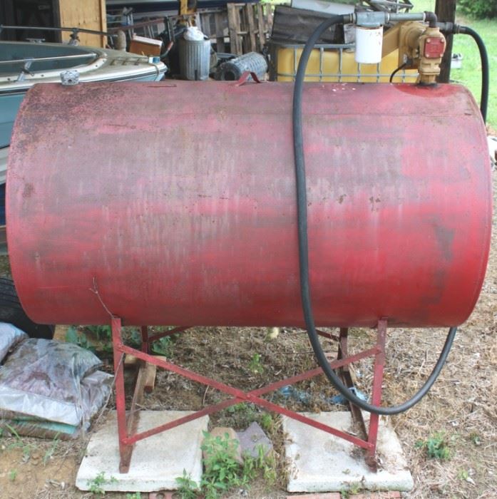 1 - Large Oil Drum w/ 13 GPM 115 Volt AC Pump 63 x 62 x 34.5