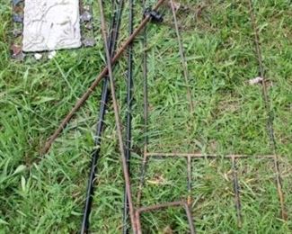 27 - Lot of Shepherd Hooks & yard decorations