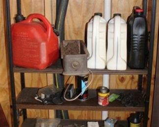 63 - Metal Shelf w/ contents 47.5 x 30.5 x 10