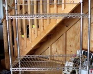 68 - Rolling Metal Shelf 75 x 17.5 x 35