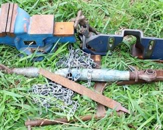 103 - Lot of assorted items w/ vise