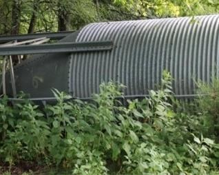 141 - Metal Grain Silo - as shown, on its side 90" Round x 265" Tall