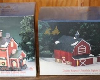 161 - 2 pc Dickens Keepsake Lighted Houses in Box