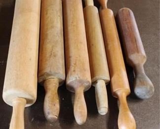 165 - 6 pc. lot Antique Wood Rolling Pins