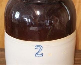 194 - 2 Gallon Stoneware Crock 11 1/2" x 9"
