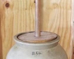 197 - B. Co. Stoneware Churn 29" x 9"