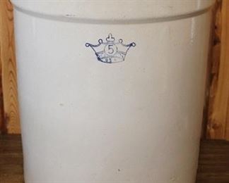 201 - 5 Gallon Stoneware Crock 14" x 12"