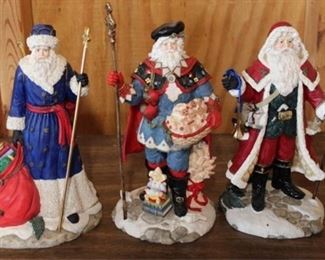 209 - 3 pc. Santa Figures 8 1/2" Tall