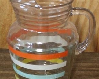 210 - Vintage Glass Pitcher 9" Tall