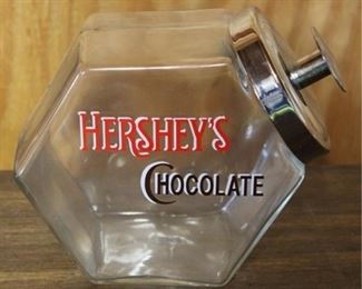 216 - Hershey's Chocolate Glass Store Jar 6" x 8"