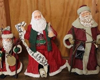 214 - 3 pc. Santa Figures 7 1/2" x 9 1/2" Tall