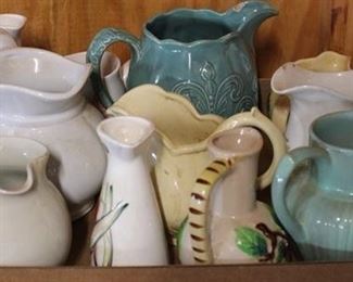 218 - Tray Lot Assorted Pitchers