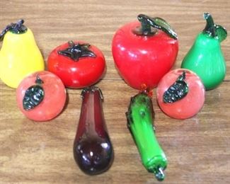 249 - 8 pc Glass Fruit Items