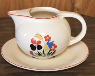 251 - Camwood Ivory Pitcher & Plate Set 10", 11" & 8"