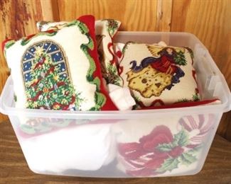 289 - Plastic Tote full of Christmas Items